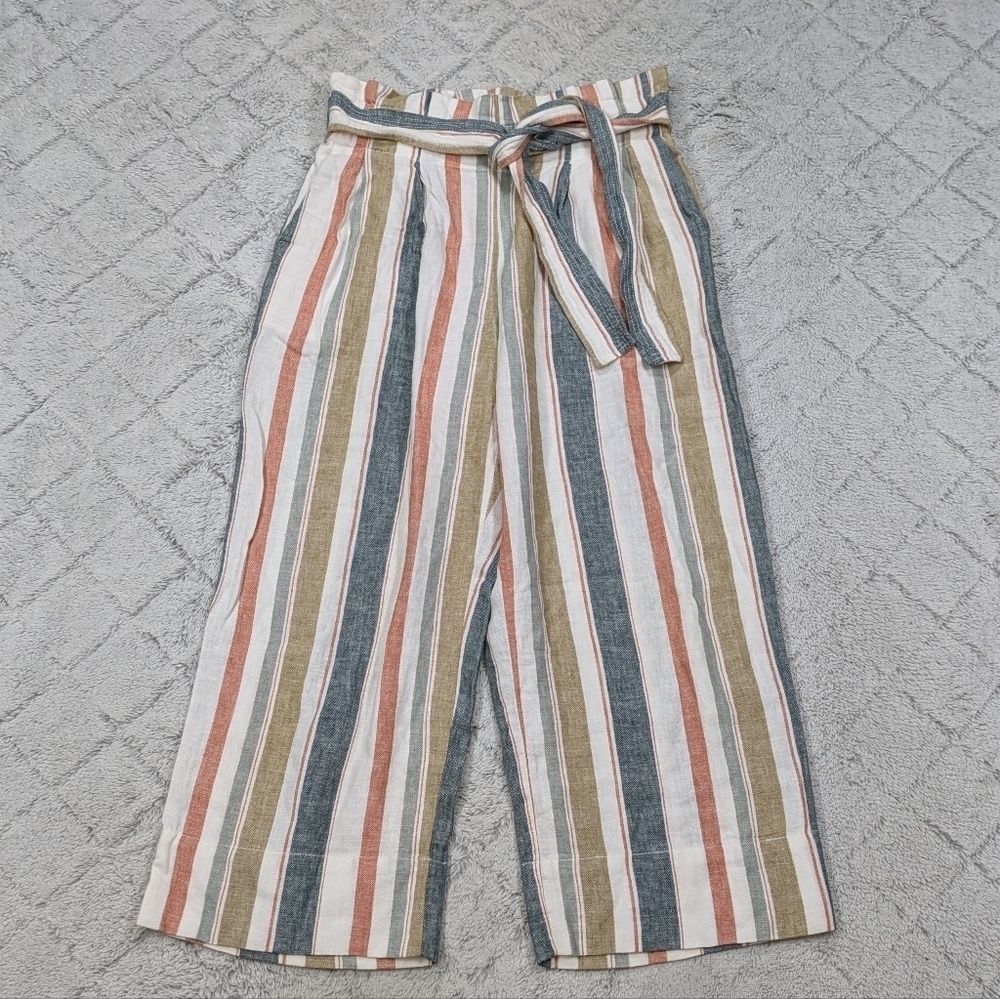 Madewell Multicolor linen blend Striped Pants